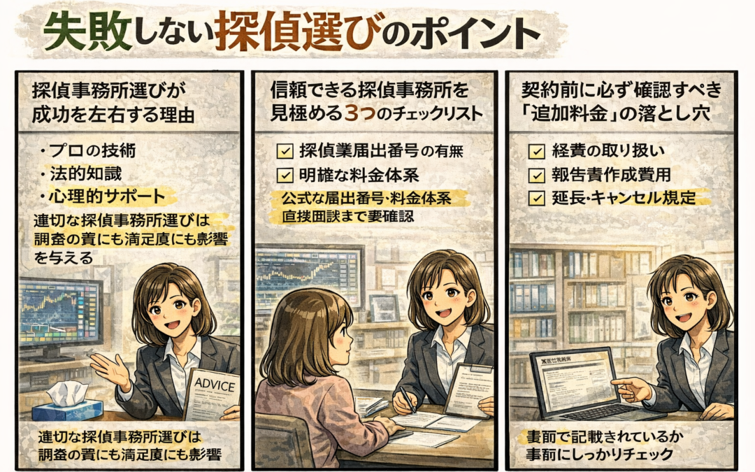 失敗しない探偵選びのポイント。安心して相談するために知っておくべきこと