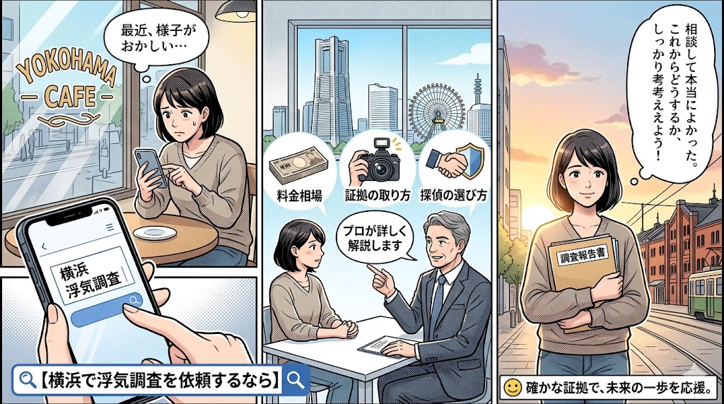 横浜で浮気調査を依頼するなら｜料金相場・証拠の取り方・探偵の選び方をプロが解説